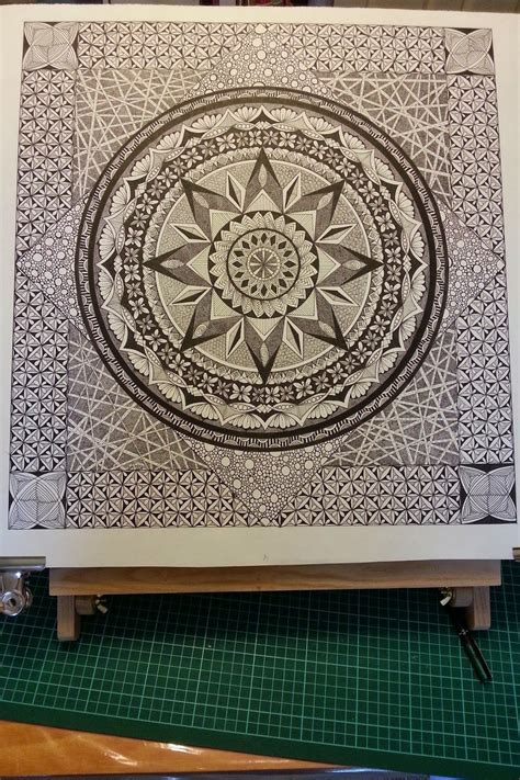 Judy S Zentangle Creations Kitchmandala Finished Mandala Design Art