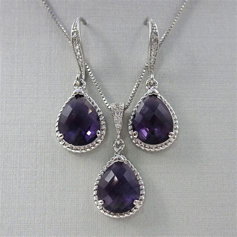 Dark Purple Jewelry Set | Purple jewelry set, Purple jewelry, Jewelry set