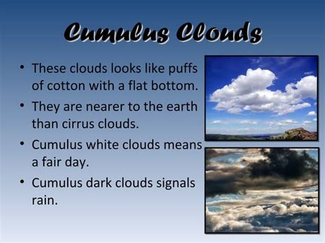 Types Of Clouds Ppt Free Download