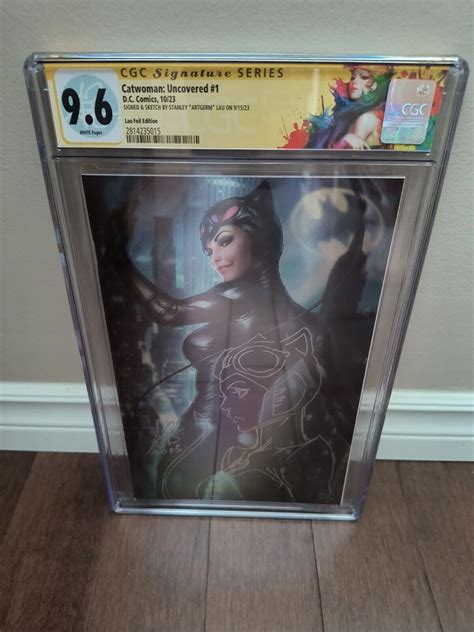 Catwoman Uncovered 1 Stanley Artgerm Lau Remark Signed Cgc 9 6 Foil