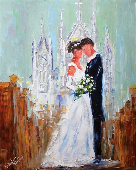 Karen Tarlton: Original oil painting Wedding custom painting by Karen Tarlton