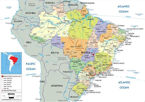 Map Of Brazil To Print Download【 Free