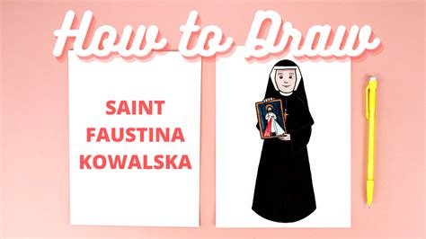 How To Draw Saint Faustina Kowalska Step By Step Catholic Art Tutorial