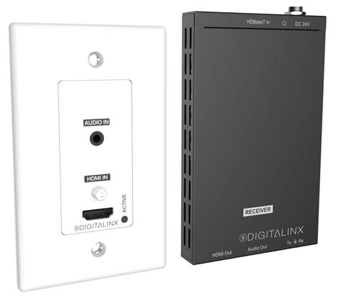 DL 1H1A WPKT W DigitaLinx HDMI HDBaseT Wall Plate Extension Set