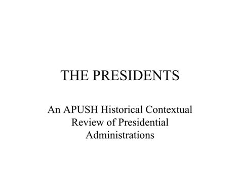 Ppt The Presidents Powerpoint Presentation Free Download Id9687211