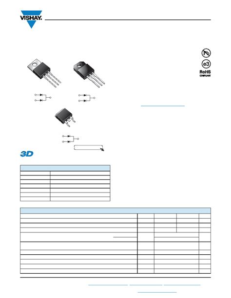 Mbr Ct E Datasheet Pages Vishay Dual Common Cathode High