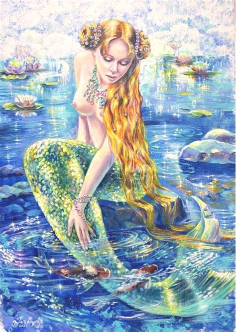 Mermaid Oil Painting Fantasy Art Painting By Tatyana Ustyantseva