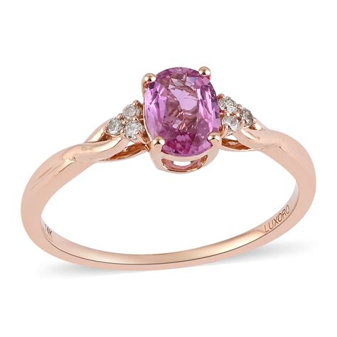 Aaa Rosa Saphir Und Diamant Ring I G H Ros Gold Ca Ct Shoplc