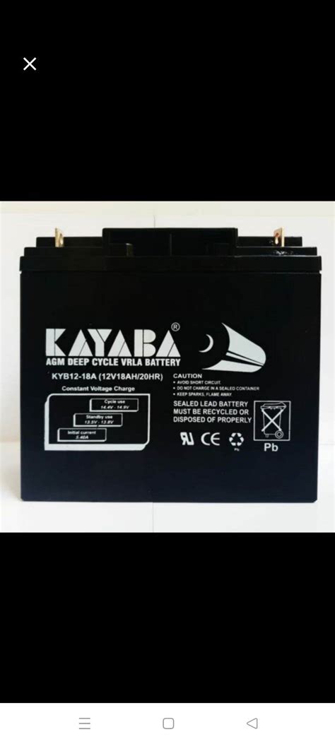 Aki Genset Kayaba 12v18ah Agm Deep Cycle Vrla Battery Aki Panel