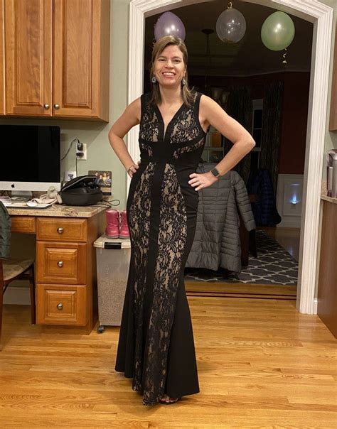 Black Nude Lace Gown By LM Collection Rent The Runway