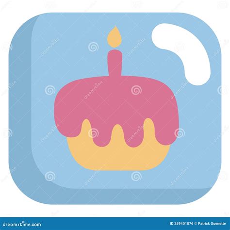 Birthday Cake With Candle Icon Stock Vector Illustration Of Symbol Food 259401076