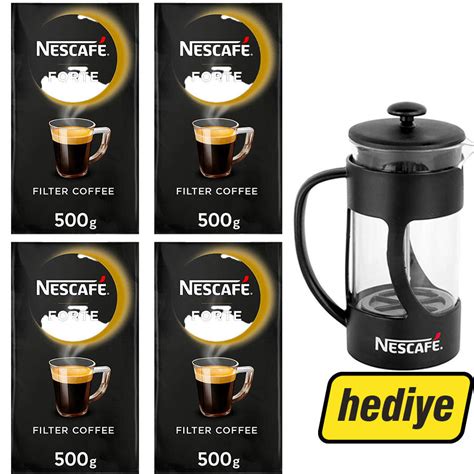 Nescafe Forte Filtre Kahve Gr Adet Nescafe French Press Hediye