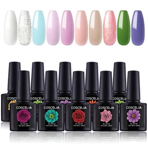 Kit Pc Vernis Gel Semi Permanent Coscelia Uv Led Soak Off Polish Gel