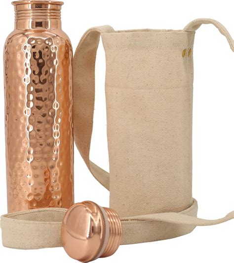 Kitchen Science Copper Water Bottle 34oz 1000ml W A Carrying Canvas Bag 100