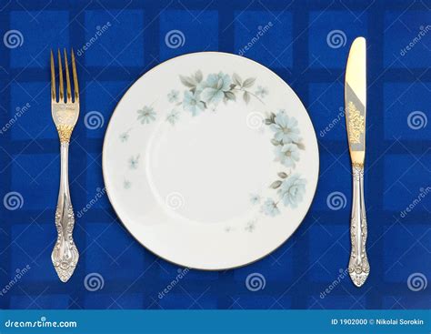 Plate, knife and fork stock photo. Image of dining, ornate - 1902000