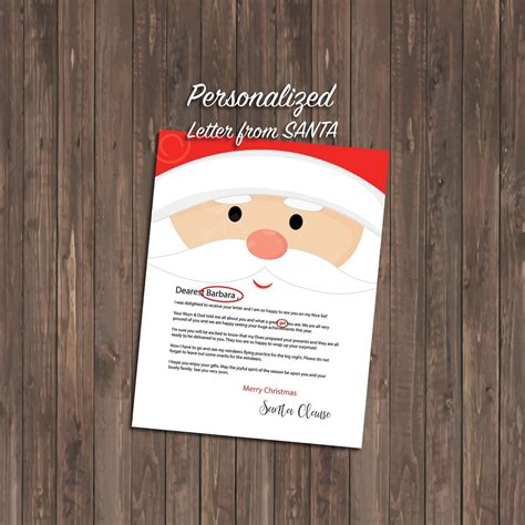 Personalized Printable Santa Letter From The North Pole Cute Santa Letter Official Letter From