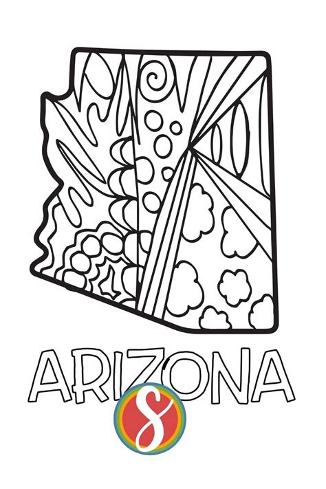 Free Arizona Coloring Page — Stevie Doodles