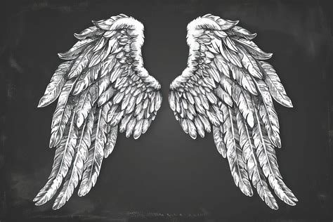 Angel wings icon sketch angel | Free Photo Illustration - rawpixel