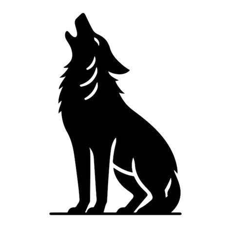 Howling Wolf Vector Silhouette Premium Ai Generated Vector