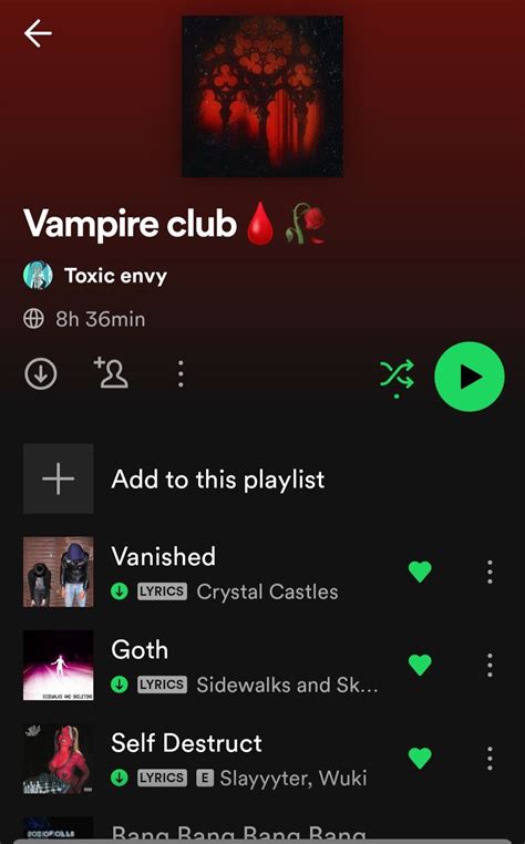 Vampire club spotify playlist aesthetic | Playlist, Spotify playlist ...