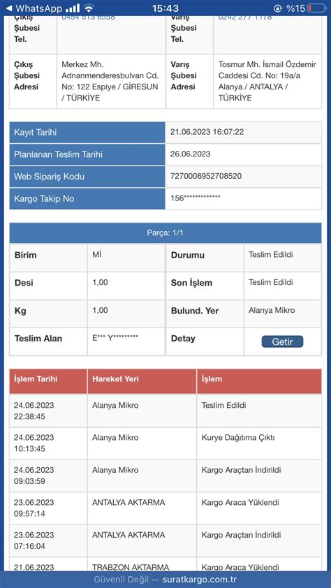 S Rat Kargo Teslim Edilmeden Teslim Edildi G Sterildi Ikayetvar