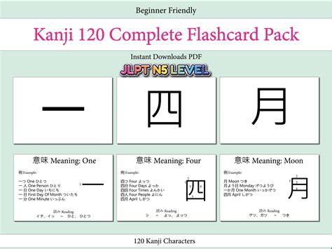 Learn Japanese With Kanji Flashcards For Beginners Jlpt N Etsy