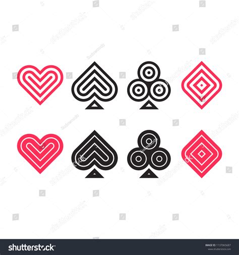 Heart Spade Club Diamond Playing Card Stock Vector Royalty Free