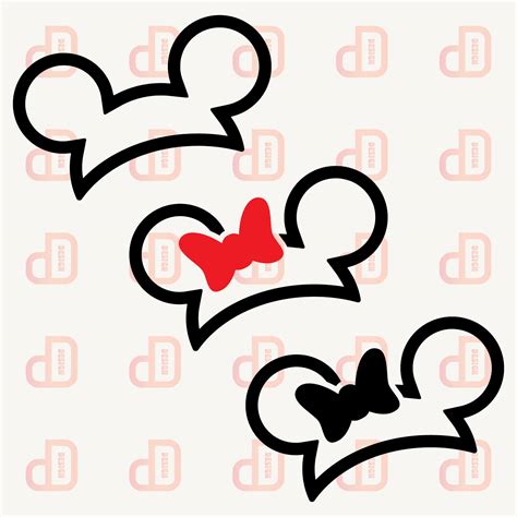 Svg Cut File Mickey Minnie Ears Etsy Uk