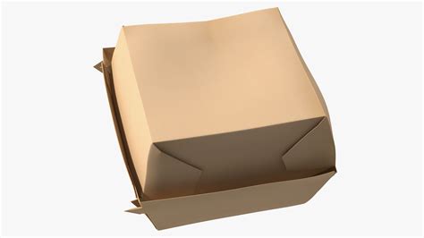 Caja De Hamburguesas De Papel Marrón Modelo 3D 19 3ds blend c4d