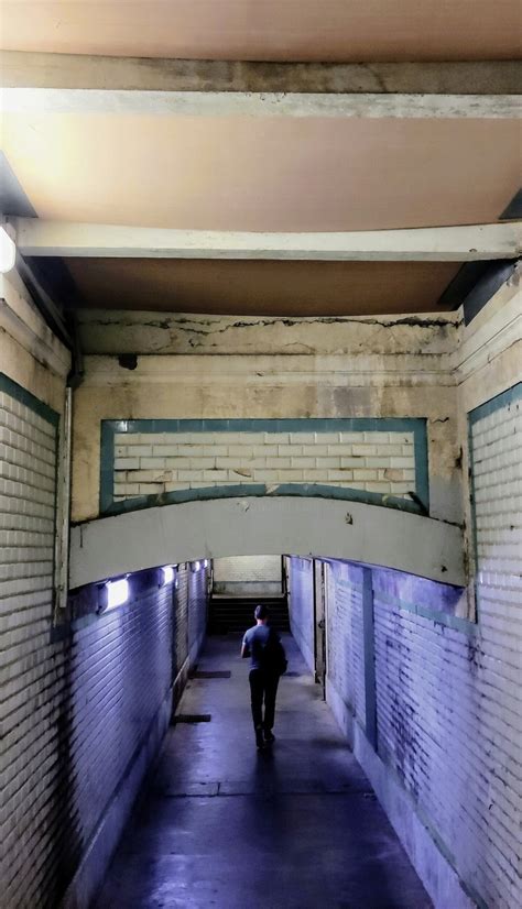 Underground Passage In The Blue Color Photography By Corinne Courlet