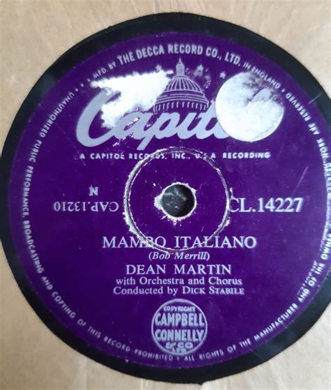 Dean Martin - Mambo Italiano / That's All I Want From You (1955 ...