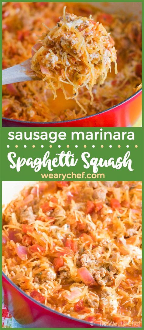 Spaghetti Squash Marinara The Weary Chef