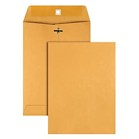 Office Depot Brand 7 12 X 10 12 Manila Envelopes Clasp Closure Brown