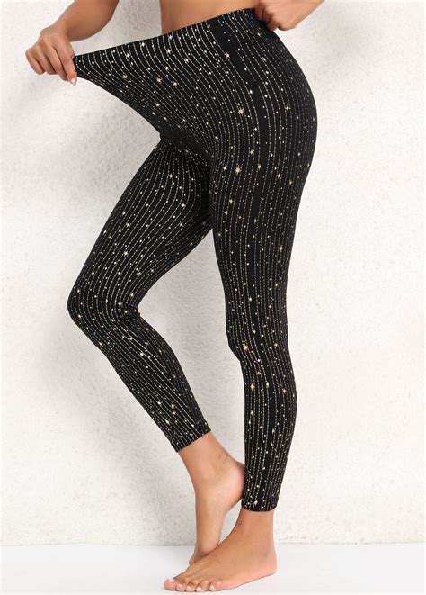 Black High Waisted Ankle Length Elastic Waist Leggings Modlily