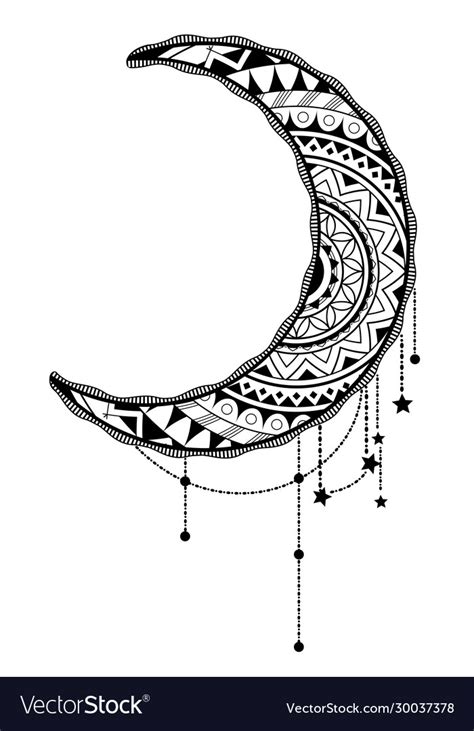 Crescent moon design Royalty Free Vector Image