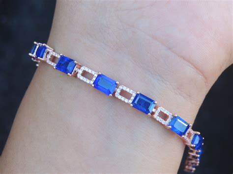 Vivid Blue Sapphire Bracelet,