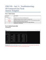 Lab11a Docx CSIS 330 Lab 11 Troubleshooting OS Command Line Tools