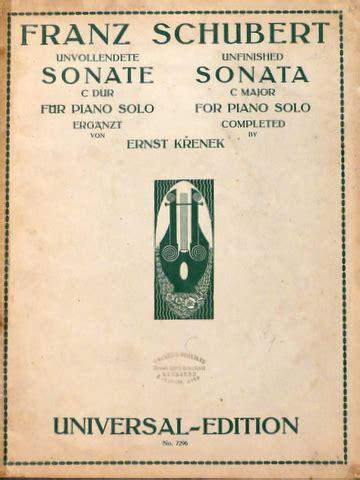 D 840 Unvollendete Sonate C dur für Piano solo von Franz Schubert