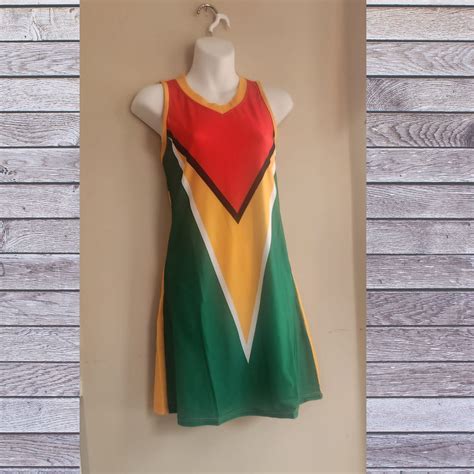 Guyana Flag And Coat Of Arms Summer Dressguyanese Carnival Etsy