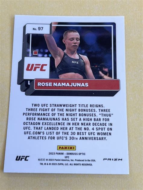 Rose Thug Namajunas 2023 Panini Donruss Optic UFC MMA Card 97 EBay