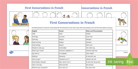 French Greetings Worksheet Language Twinkl