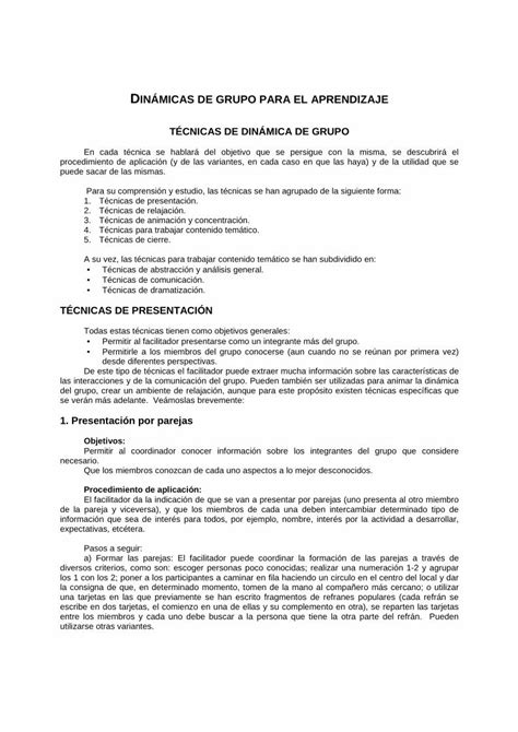 PDF DINÁMICAS DE GRUPO PARA EL APRENDIZAJE PDF fileDINÁMICAS DE