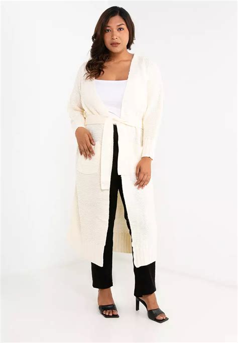 Buy Vero Moda Plus Size Long Waist Tie Cardigan Online Zalora Malaysia