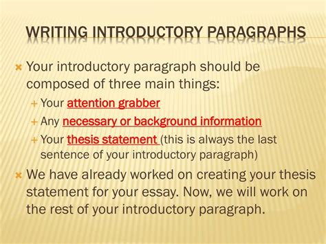 Ppt Writing Introductory Paragraphs Powerpoint Presentation Free