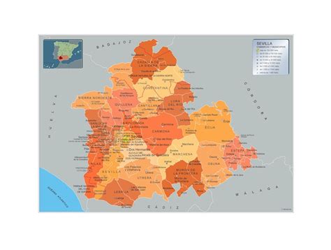 Mapa Códigos Postales Sevilla Mapas Murales De España Y El Mundo