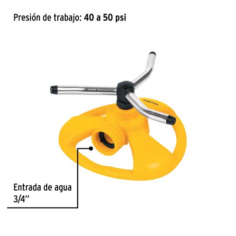 Ficha Tecnica Aspersor giratorio de 3 brazos con base plástica Pretul