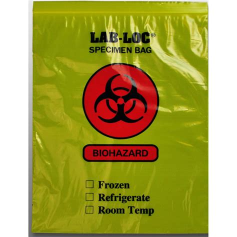 Lab Loc Specimen Transport Bag Lab Loc X Inch Zip Closure