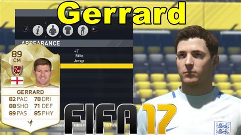 FIFA 17 Gerrard Virtual Pro Look A Like Tutorial With Stats