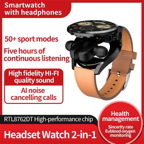 Bracelet De Montre Intelligente Tanche GT5 Buds 2 En 1 Couteurs Sans