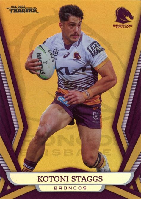 2023 Nrl Traders Gold Pearl Specials Gs009 Kotoni Staggs Brisbane